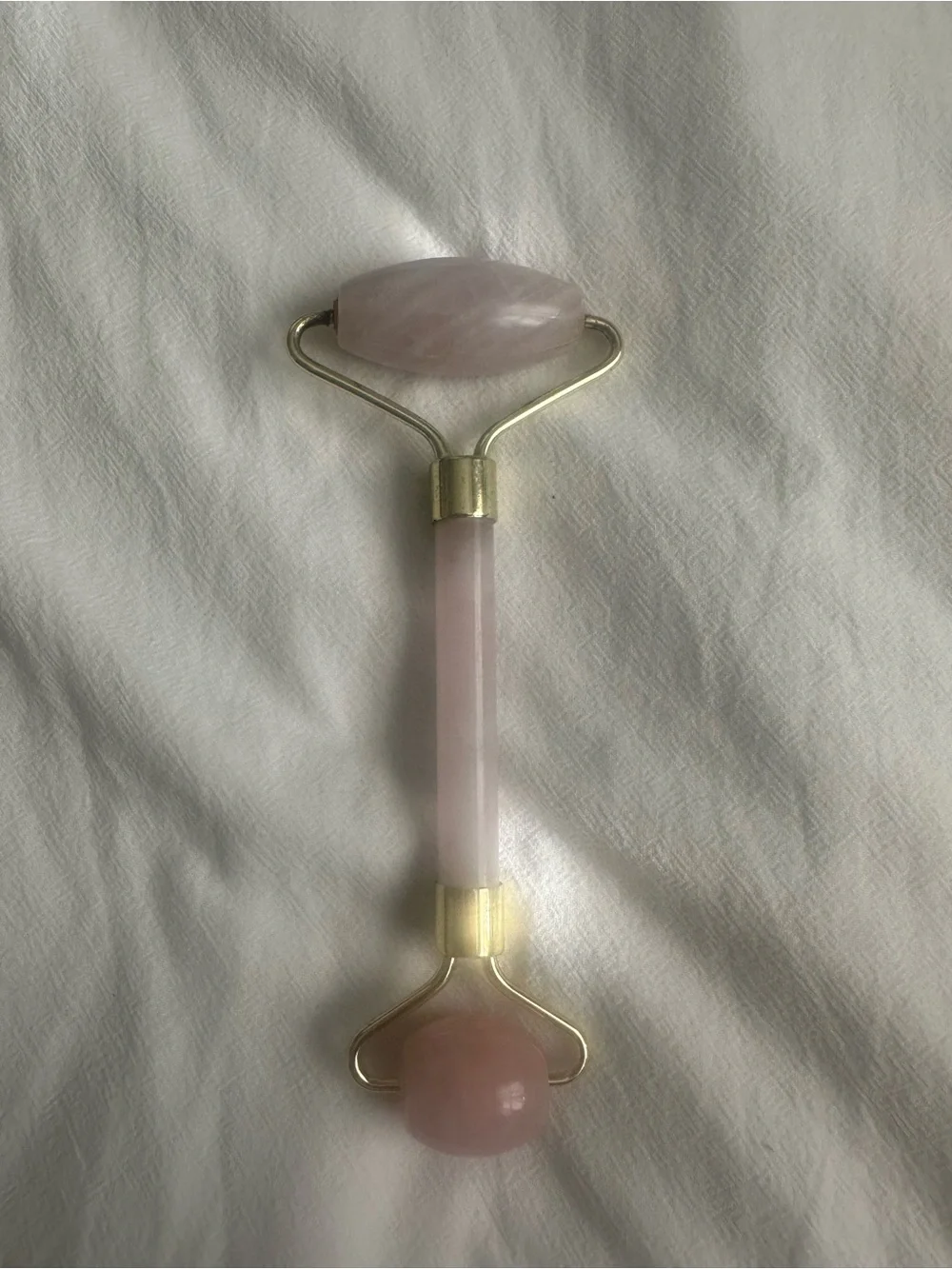 Ulta Beauty Rose Quartz Facial Roller - Light Pink with Gold Accents